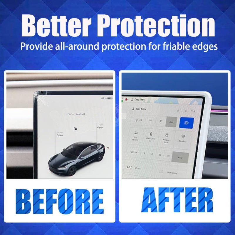 Yeapop 2Pcs Silicone Protector Frames of Screen and Rear View Mirror for Tesla Model 3 2024 Highland and Model Y 2025 Juniper. (White) - Image 4